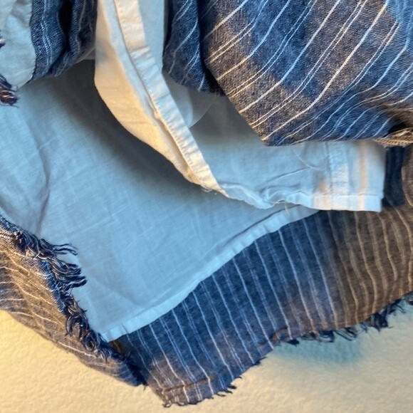 Beach lunch lounge linen button down shirt tank dress cottage coastal lagen M - Picture 6 of 12